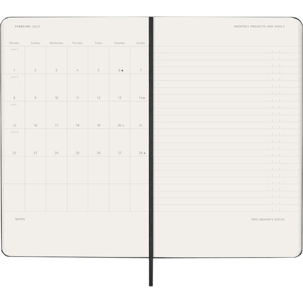 Moleskine 2027 PRO Agenda - Weekly Vertical, Large Hard Cover, Black