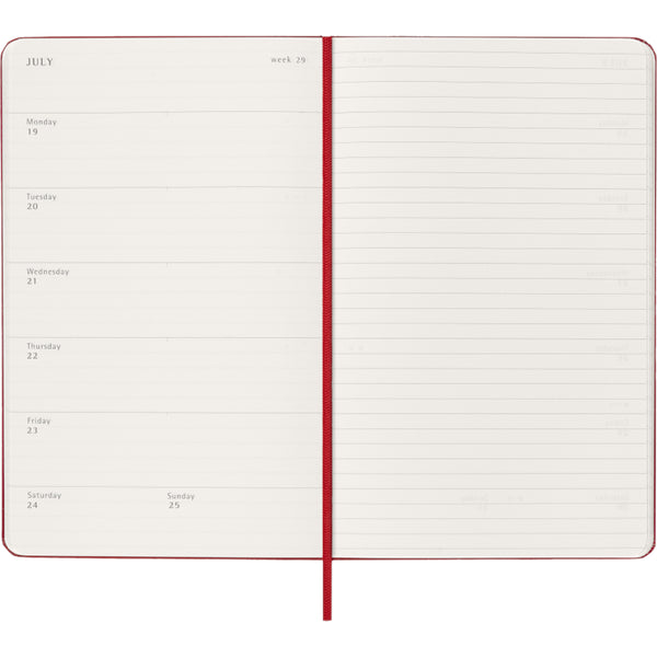 Moleskine 2027 Agenda - Weekly, Large Hard Cover, Red