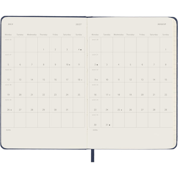 Moleskine 2027 Agenda - Weekly, Pocket Hard Cover, Sapphire
