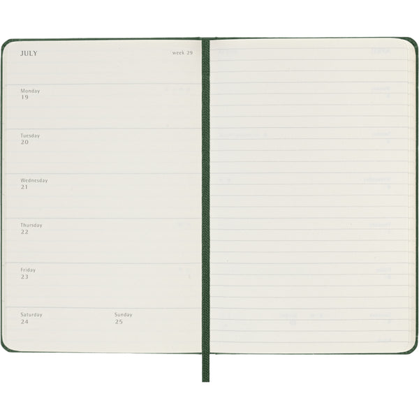 Moleskine 2027 Agenda - Weekly, Pocket Hard Cover, Green