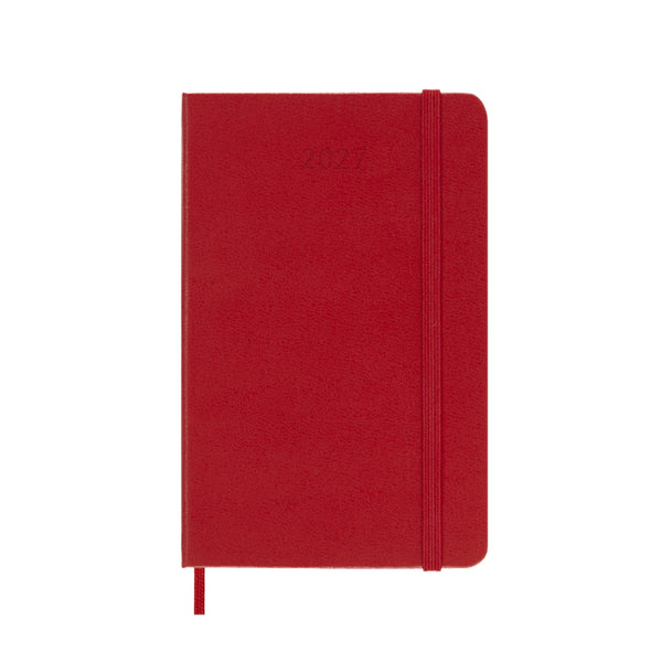 Moleskine 2027 Agenda - Weekly, Pocket Hard Cover, Red