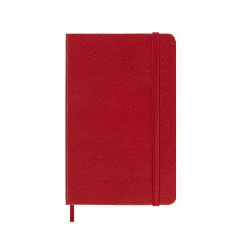 Moleskine 2027 Agenda - Weekly, Pocket Hard Cover, Red