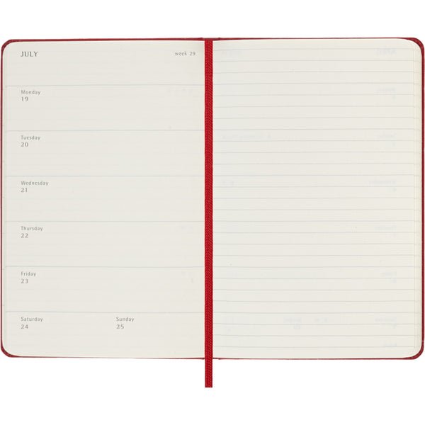 Moleskine 2027 Agenda - Weekly, Pocket Hard Cover, Red