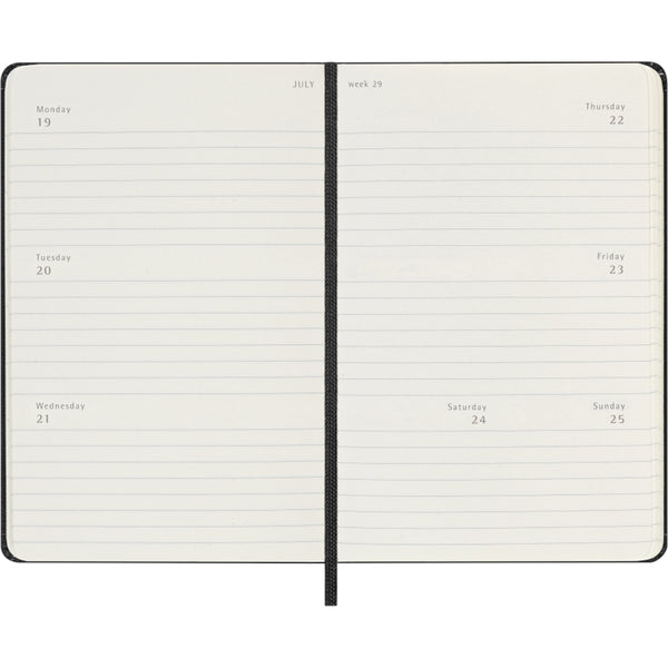 Moleskine 2027 Agenda - Weekly Horizontal, Pocket Hard Cover, Black