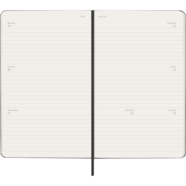 Moleskine 2027 Agenda - Weekly Horizontal, Large Hard Cover, Black