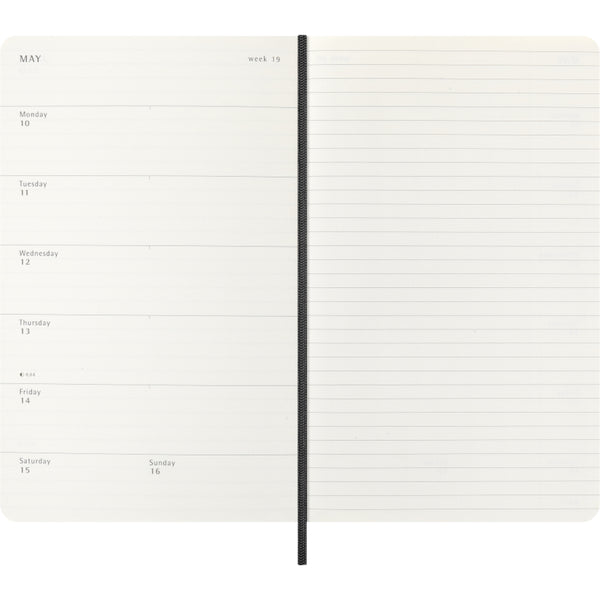 Moleskine 2027 Agenda - Weekly, Large Soft Cover, Black