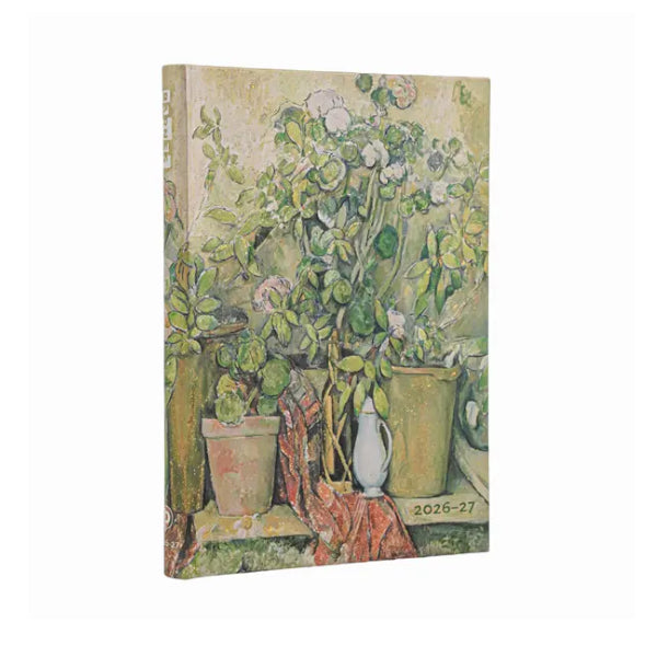 Paperblanks 2026-2027 Mid-Year Agenda - Weekly, Midi, Cezanne’s Terracotta Pots & Flowers
