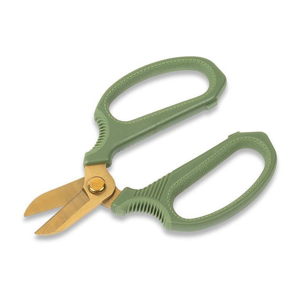 Abbott Short Blade Floral Snips - Green & Gold