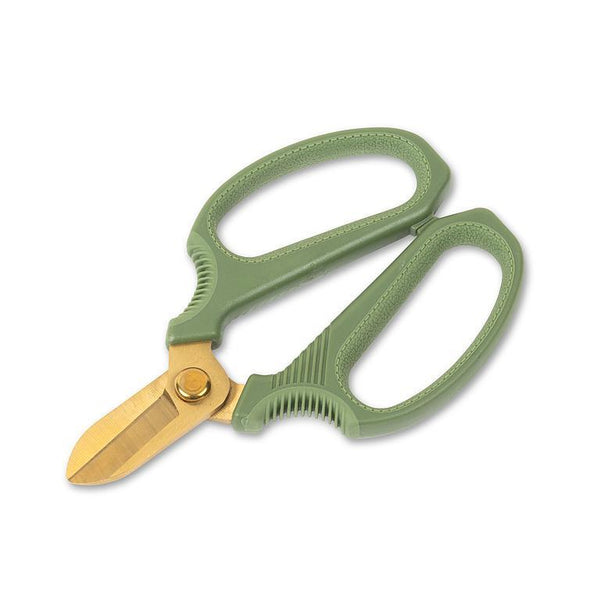 Abbott Short Blade Floral Snips - Green & Gold