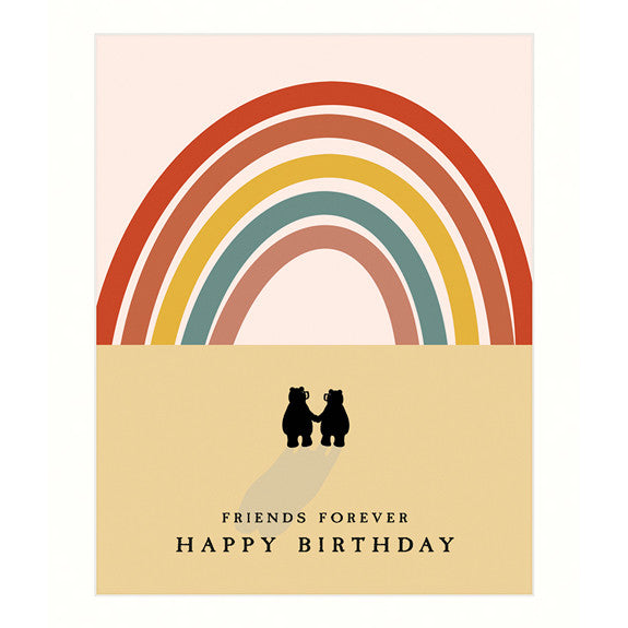 Art File Birthday Greeting Card - Bears Friends Forever
