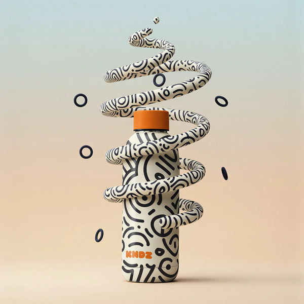KNDZ Thermo Bottle 500ml - Doodle Path