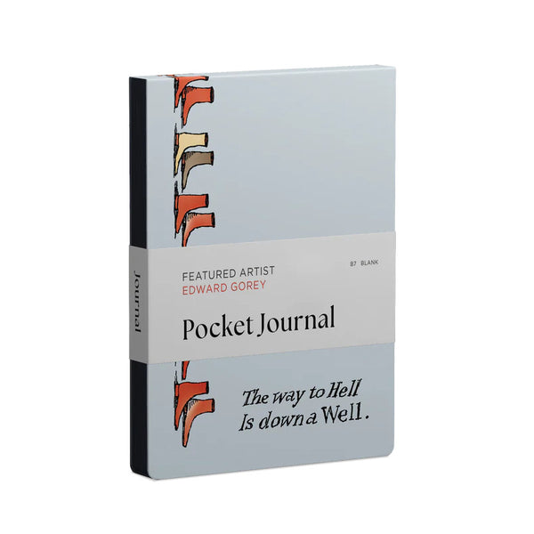 Pomegranate Notebook, Pocket Journal, Blank - Edward Gorey Down a Well