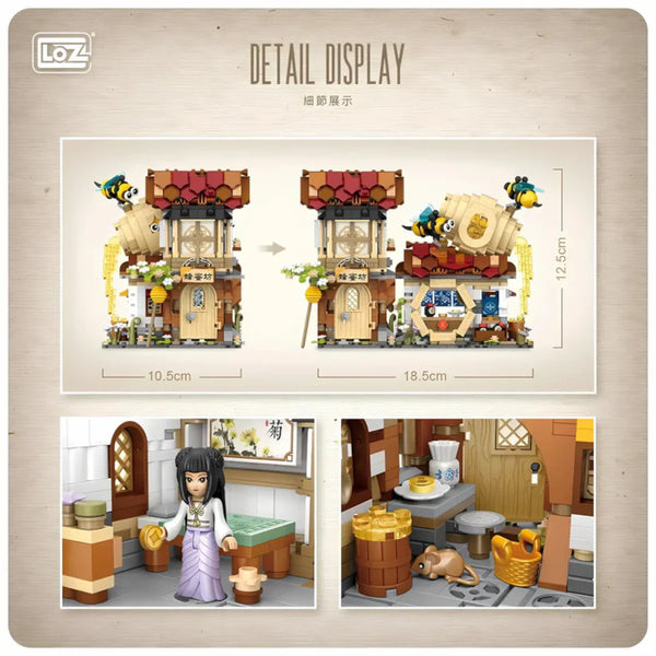 Loz Mini Block Kit - Honey Bee Square Scene