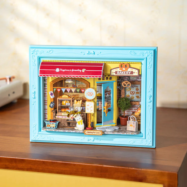 Robotime Rolife DIY Mini Model Kit, Story Frames - Fluffy Cat Bakery