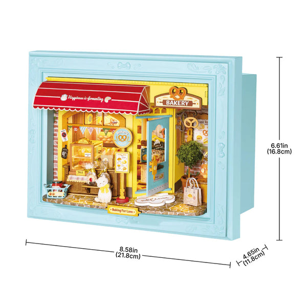 Robotime Rolife DIY Mini Model Kit, Story Frames - Fluffy Cat Bakery