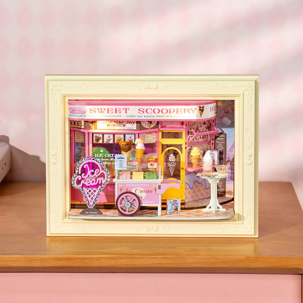 Robotime Rolife DIY Mini Model Kit, Story Frames - Sweet Scoopery Ice Cream