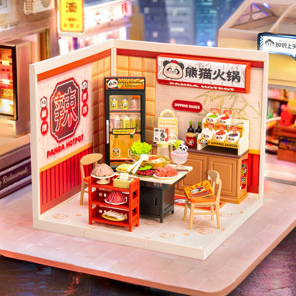 Robotime Rolife DIY Mini Model Kit, Super Creator - Panda Hot Pot