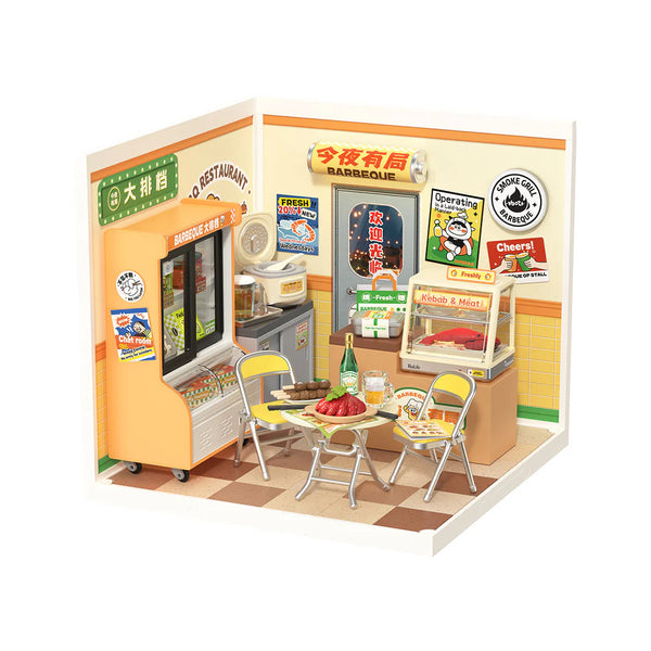 Robotime Rolife DIY Mini Model Kit, Super Creator - Night Out Food Stall
