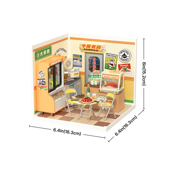 Robotime Rolife DIY Mini Model Kit, Super Creator - Night Out Food Stall
