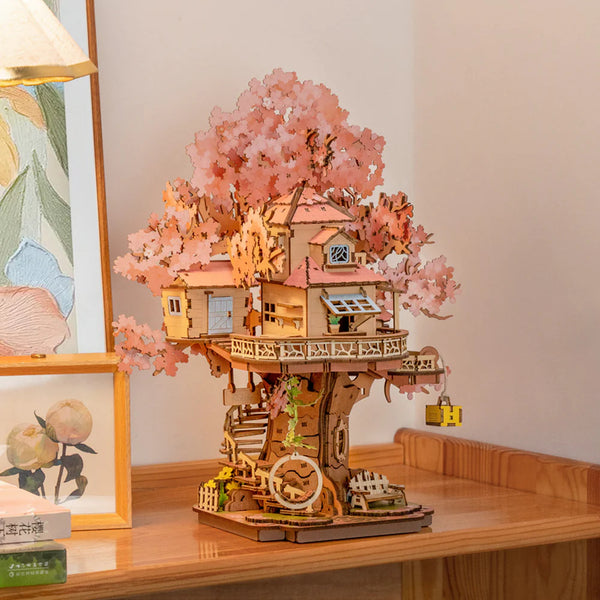 Robotime Rolife Robotime Rolife 3D Wooden Model Kit - Sakura Tree House