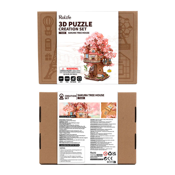 Robotime Rolife Robotime Rolife 3D Wooden Model Kit - Sakura Tree House