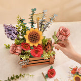 Robotime Rowood DIY Wooden Flower Model Kit - Bloom Box