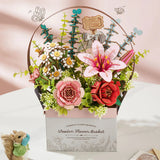 Robotime Rowood DIY Wooden Flower Model Kit - Flower Basket