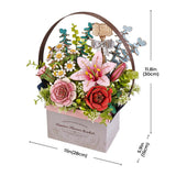 Robotime Rowood DIY Wooden Flower Model Kit - Flower Basket