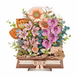 Robotime Rowood DIY Wooden Flower Model Kit - Blooming Book