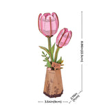 Robotime Rowood DIY Wooden Flower Model Kit - Pink Tulip