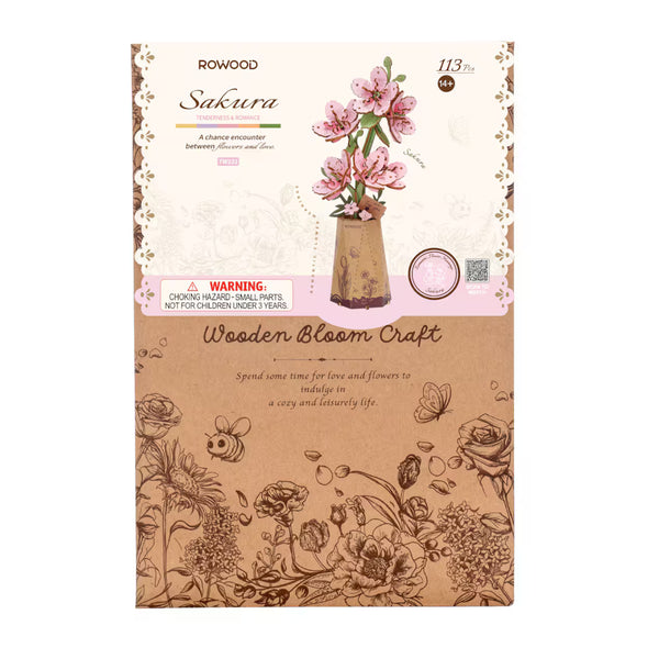 Robotime Rowood DIY Wooden Flower Model Kit - Sakura