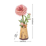 Robotime Rowood DIY Wooden Flower Model Kit - Pink Dahlia