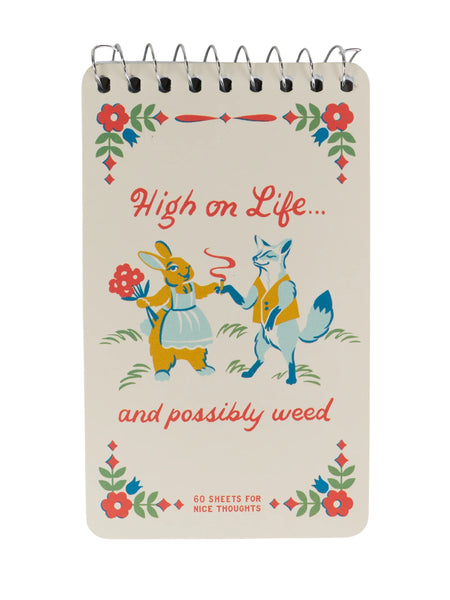 Blue Q Blank 3" x 5" Top-Coil Notebook - High On Life