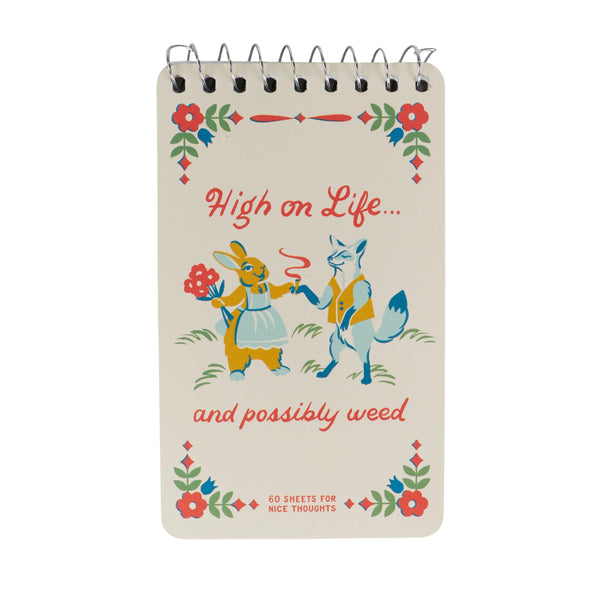 Blue Q Blank 3" x 5" Top-Coil Notebook - High On Life