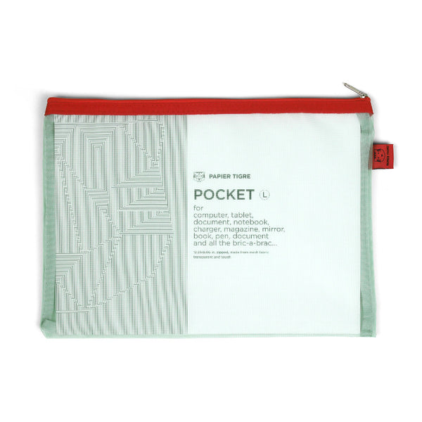 Papier Tigre Large Mesh Pouch - Aqua Green