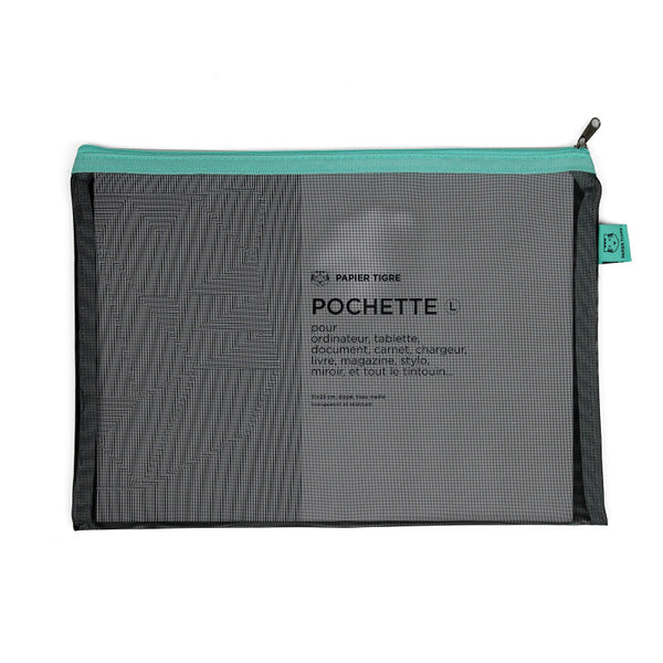 Papier Tigre Large Mesh Pouch - Black