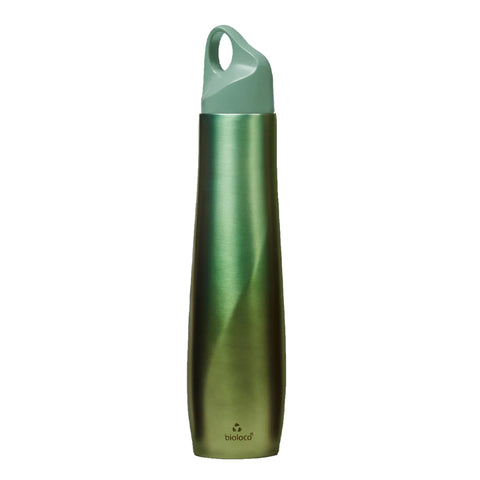 Chic Mic Bioloco Stainless Steel Bottle - The Curve, Green Metallic