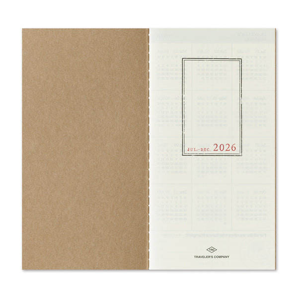 Traveler's Notebook Diary 2026 Weekly + Memo Second Half, Regular Size