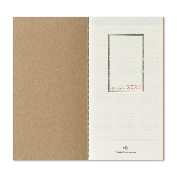 Traveler's Company 2026 Regular Size Refill - Weekly Vertical 2nd Half