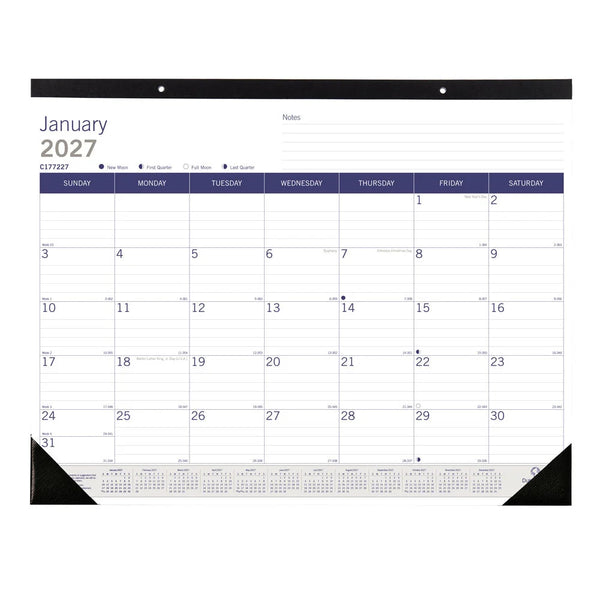 Blueline DuraGlobe™ 2027 Monthly Desk Pad Calendar