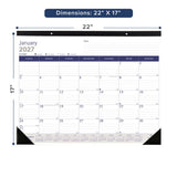 Blueline DuraGlobe™ 2027 Monthly Desk Pad Calendar