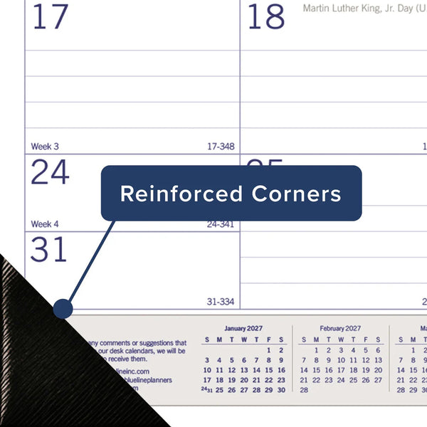 Blueline DuraGlobe™ 2027 Monthly Desk Pad Calendar