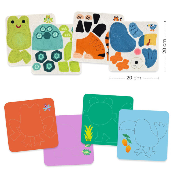 Djeco Felt Pictures Collage Kit - Soft Animals