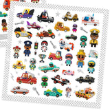 Djeco Metallic Stickers 160pk World of Crazy Motors