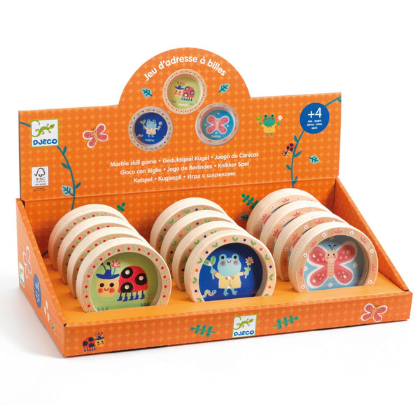 Djeco Mini Marble Skill Game - Nature, Assorted