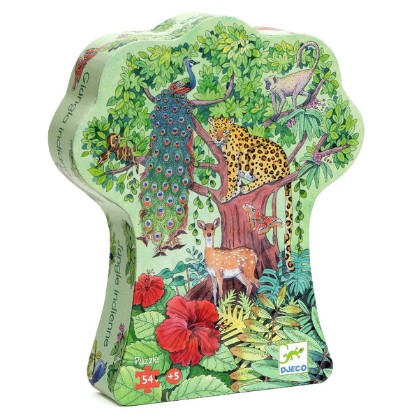 Djeco 54pc Silhouette Puzzle - Indian Jungle, Age 5+