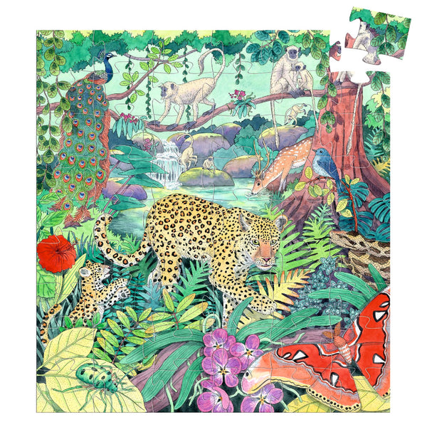 Djeco 54pc Silhouette Puzzle - Indian Jungle, Age 5+