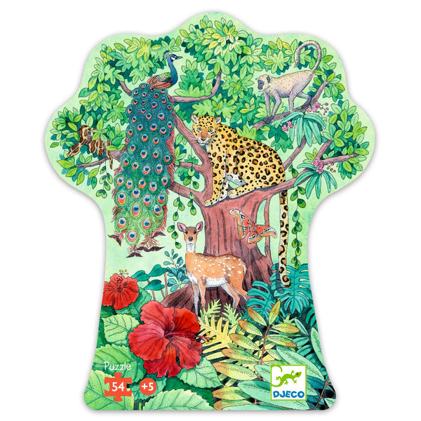 Djeco 54pc Silhouette Puzzle - Indian Jungle, Age 5+