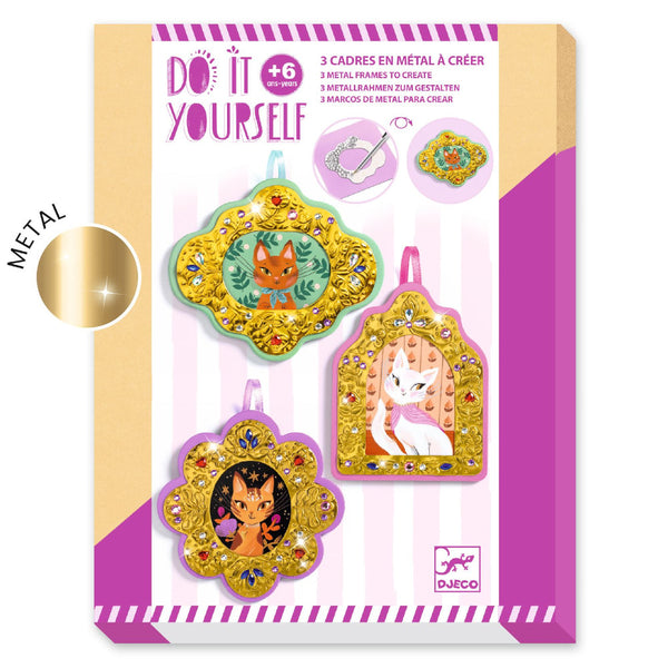 Djeco DIY Portrait Gallery Metal Frames Craft Kit - Cats