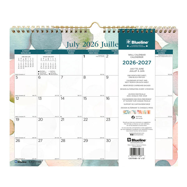 Blueline 2026-2027 Calendar - Splash